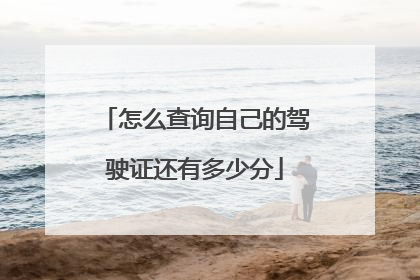怎么查询自己的驾驶证还有多少分