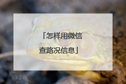 怎样用微信查路况信息