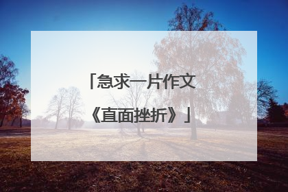 急求一片作文《直面挫折》