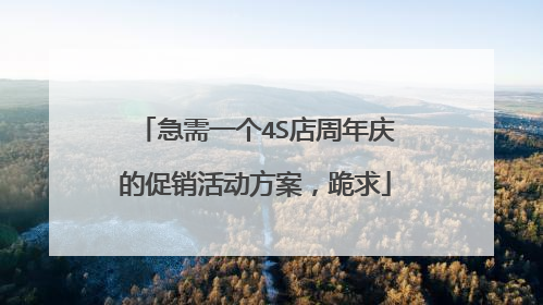 急需一个4S店周年庆的促销活动方案，跪求