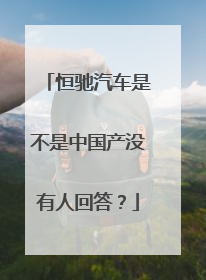 恒驰汽车是不是中国产没有人回答？