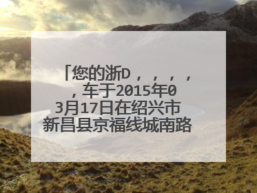 您的浙D，，，，，车于2015年03月17日在绍兴市新昌县京福线城南路路口因机动车违反禁止标线指示