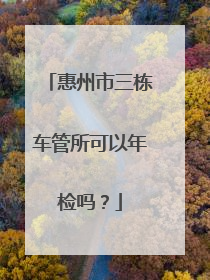 惠州市三栋车管所可以年检吗？