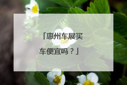 惠州车展买车便宜吗？