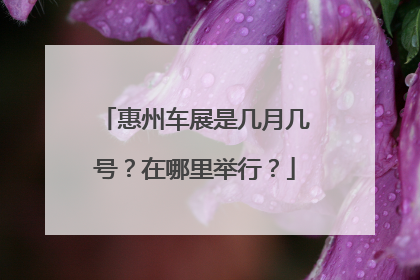 惠州车展是几月几号？在哪里举行？