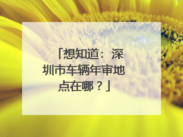 想知道: 深圳市车辆年审地点在哪？
