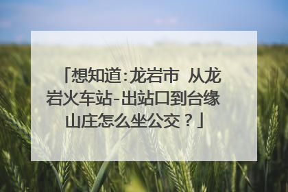 想知道:龙岩市 从龙岩火车站-出站口到台缘山庄怎么坐公交？