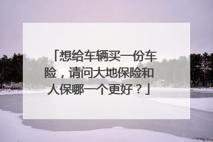想给车辆买一份车险，请问大地保险和人保哪一个更好？
