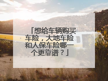 想给车辆购买车险，大地车险和人保车险哪一个更靠谱？