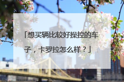 想买辆比较好操控的车子，卡罗拉怎么样？
