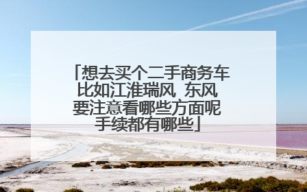 想去买个二手商务车 比如江淮瑞风 东风 要注意看哪些方面呢 手续都有哪些