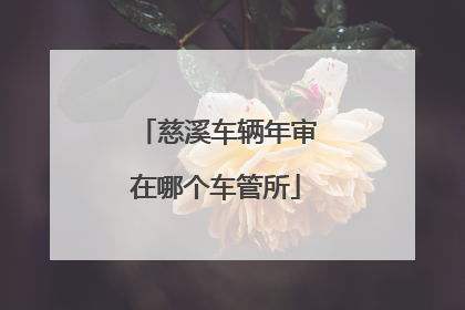 慈溪车辆年审在哪个车管所