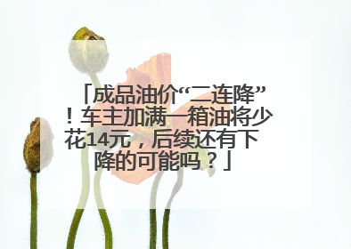 成品油价“二连降”！车主加满一箱油将少花14元，后续还有下降的可能吗？