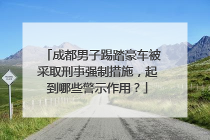 成都男子踢踏豪车被采取刑事强制措施，起到哪些警示作用？