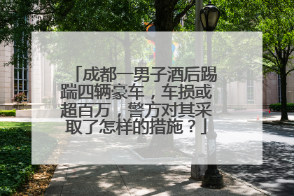 成都一男子酒后踢踹四辆豪车，车损或超百万，警方对其采取了怎样的措施？