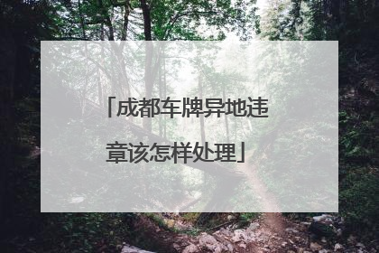 成都车牌异地违章该怎样处理