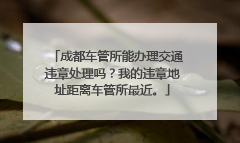成都车管所能办理交通违章处理吗？我的违章地址距离车管所最近。