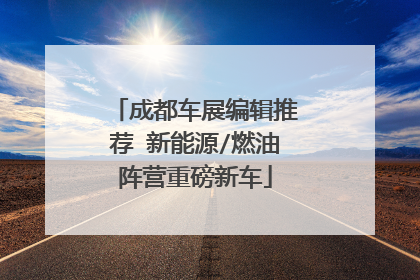 成都车展编辑推荐 新能源/燃油阵营重磅新车