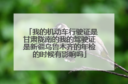 我的机动车行驶证是甘肃陇南的我的驾驶证是新疆乌鲁木齐的年检的时候有影响吗