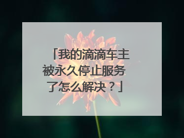 我的滴滴车主被永久停止服务了怎么解决？