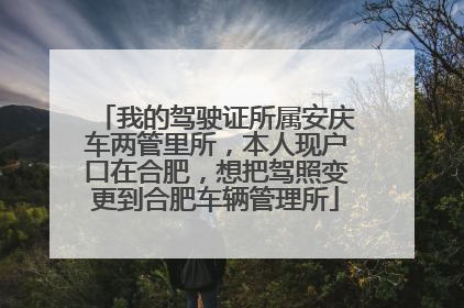 我的驾驶证所属安庆车两管里所，本人现户口在合肥，想把驾照变更到合肥车辆管理所