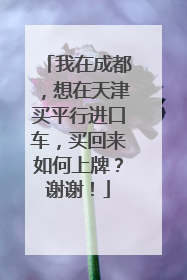 我在成都，想在天津买平行进口车，买回来如何上牌？谢谢！