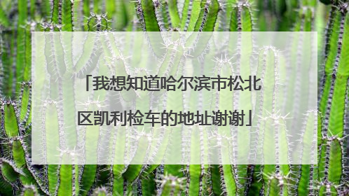 我想知道哈尔滨市松北区凯利检车的地址谢谢