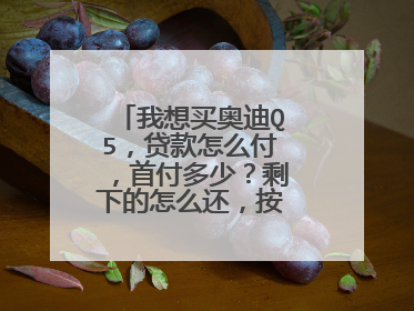 我想买奥迪Q5，贷款怎么付，首付多少？剩下的怎么还，按什么比例还钱