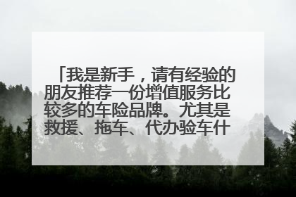 我是新手，请有经验的朋友推荐一份增值服务比较多的车险品牌。尤其是救援、拖车、代办验车什么的，麻烦喽