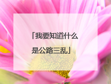 我要知道什么是公路三乱
