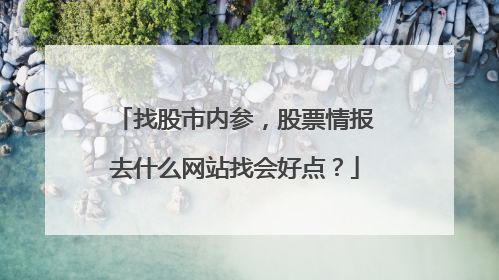 找股市内参，股票情报去什么网站找会好点？