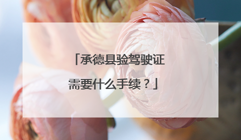 承德县验驾驶证需要什么手续？