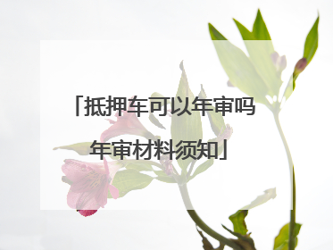抵押车可以年审吗 年审材料须知