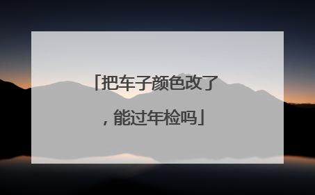 把车子颜色改了，能过年检吗