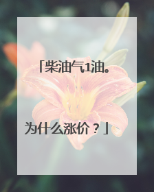 柴油气1油。为什么涨价？