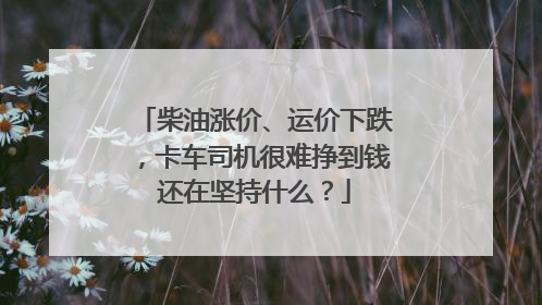 柴油涨价、运价下跌，卡车司机很难挣到钱还在坚持什么？