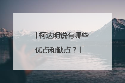 柯达明锐有哪些优点和缺点？