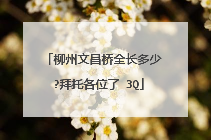 柳州文昌桥全长多少?拜托各位了 3Q