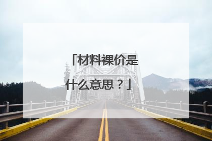 材料裸价是什么意思？