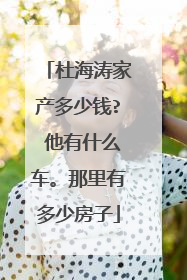 杜海涛家产多少钱? 他有什么车。那里有多少房子