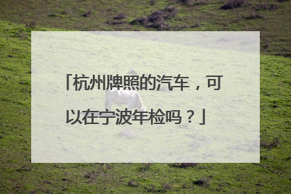 杭州牌照的汽车，可以在宁波年检吗？