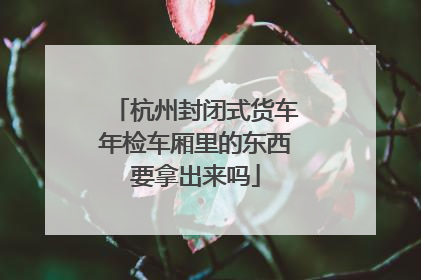 杭州封闭式货车年检车厢里的东西要拿出来吗
