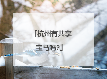 杭州有共享宝马吗?