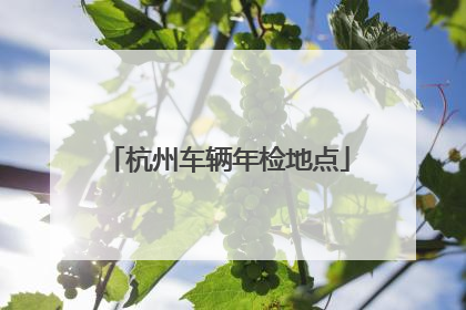 杭州车辆年检地点