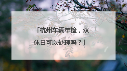 杭州车辆年检，双休日可以处理吗？