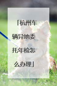 杭州车辆异地委托年检怎么办理