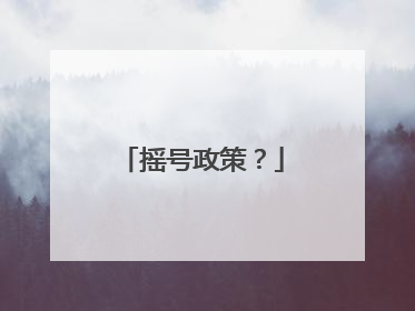 摇号政策？