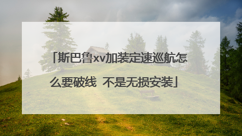 斯巴鲁xv加装定速巡航怎么要破线 不是无损安装