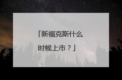 新福克斯什么时候上市？