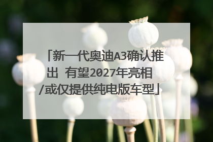 新一代奥迪A3确认推出 有望2027年亮相/或仅提供纯电版车型